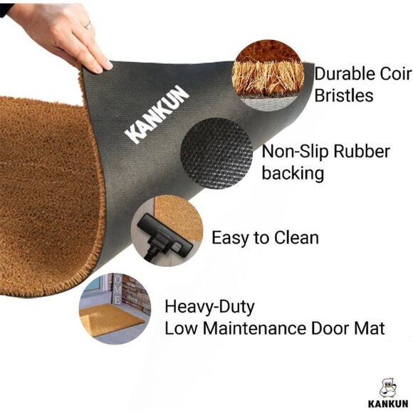 17" X 30" Merry Christmas Coco Coir Welcome Door Mat With Heavy Duty Backing - Picture 4 of 9